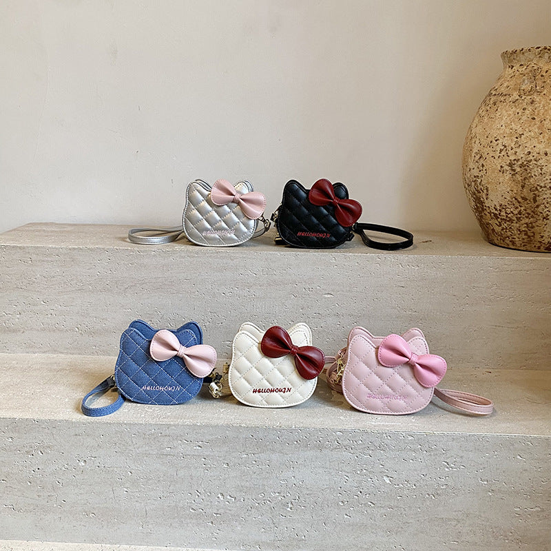 Kids’ Cute Cat Embroidery Crossbody Bag