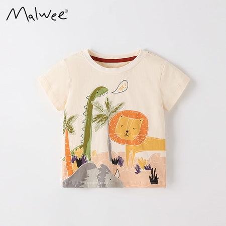 Malwee Boys Summer Printed Round Neck T-Shirt 2026 – Summer Kids Fashion Nepal | Tudoholic