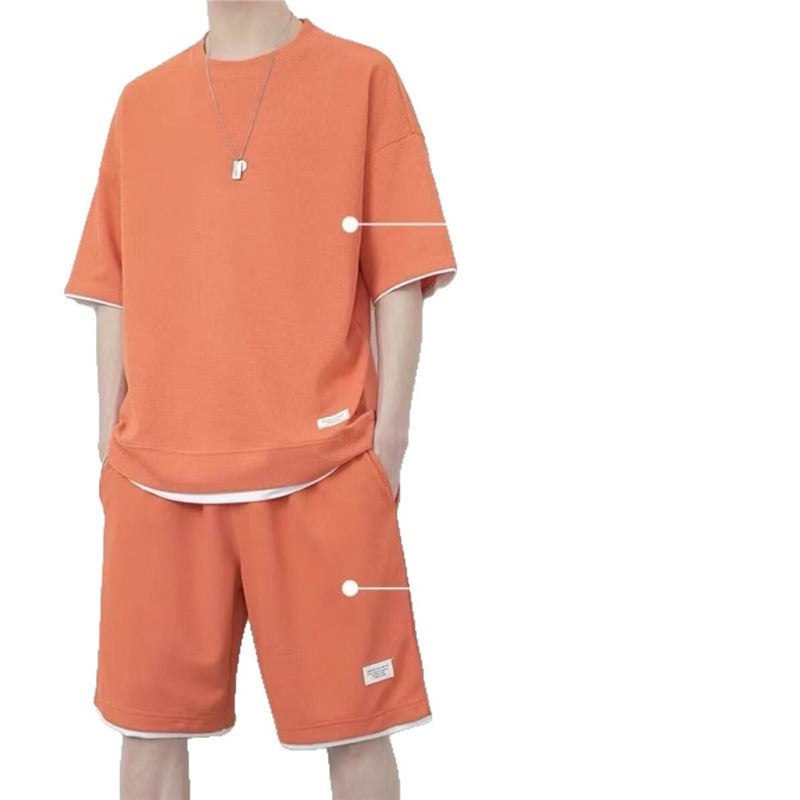 Men's Waffle Shorts Set – Summer Fashion Sportswear