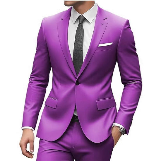 Men’s Two-Piece Wedding & Business Suit – Groom & Best Man Attire