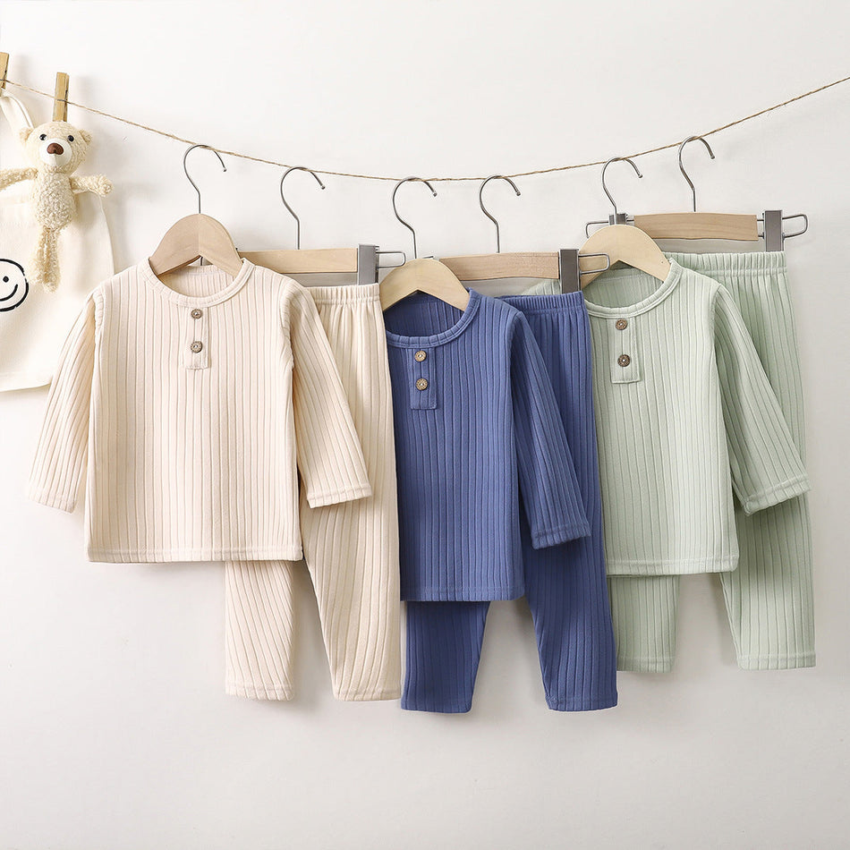 Children Korean Style Thermal Underwear Set Autumn Loungewear