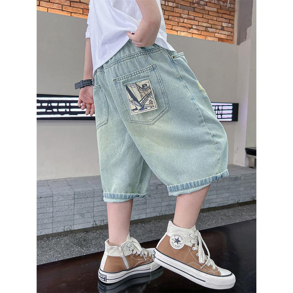 Boys' Summer Loose-Fit Shorts – 2025 Korean Denim Style