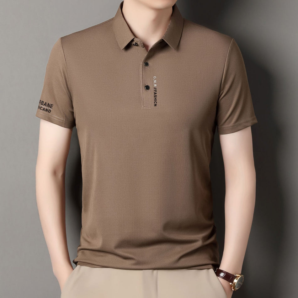 INSTOCK-Men’s Business Casual Polo Shirt – Breathable Short