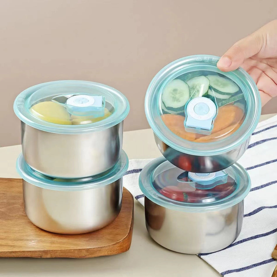 Stainless Steel Round Fresh-Keeping Storage Box