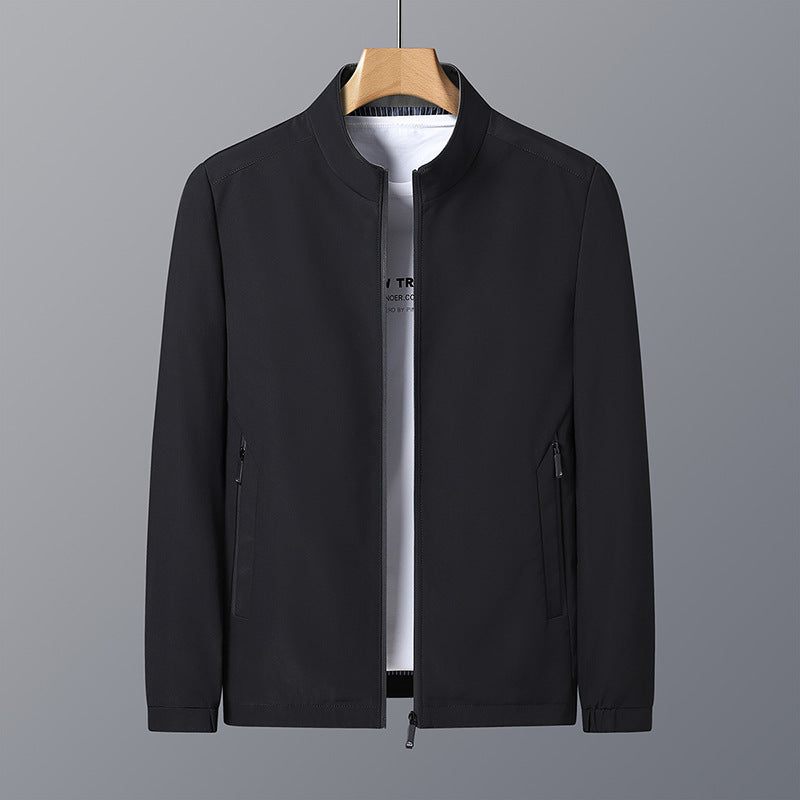 Men’s Light Luxury Executive Jacket – Stand Collar Spring Style