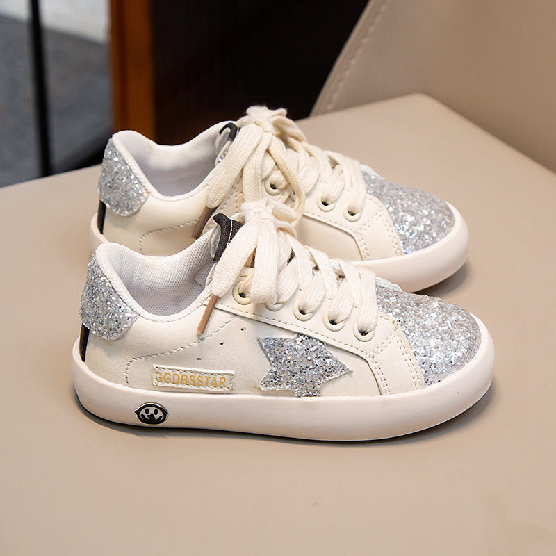 STOCK-Kids' Star Sneakers Casual White Shoes