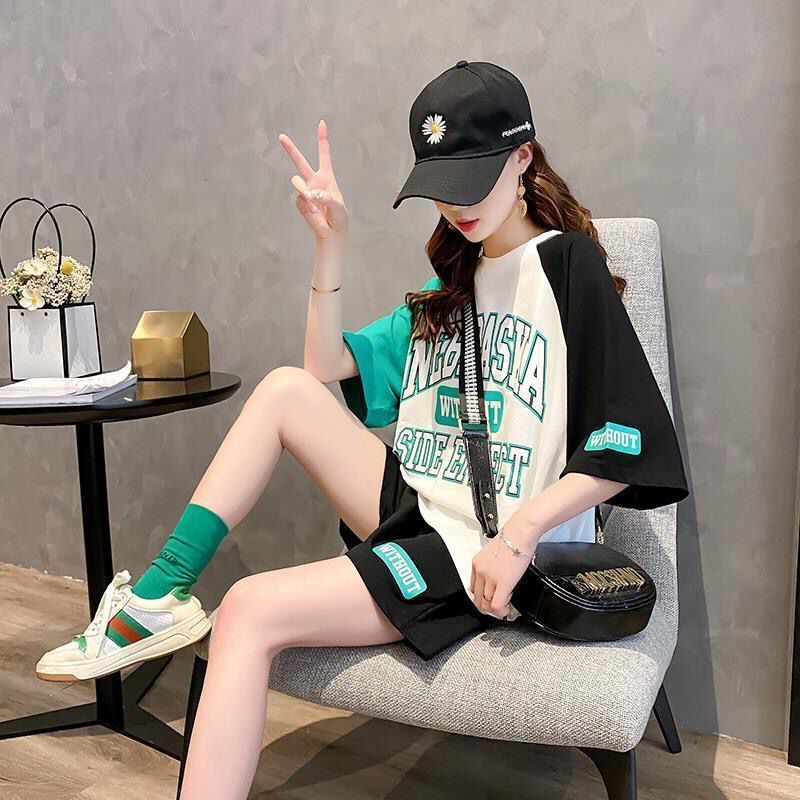 Korean Loose Shorts Sports Set Women