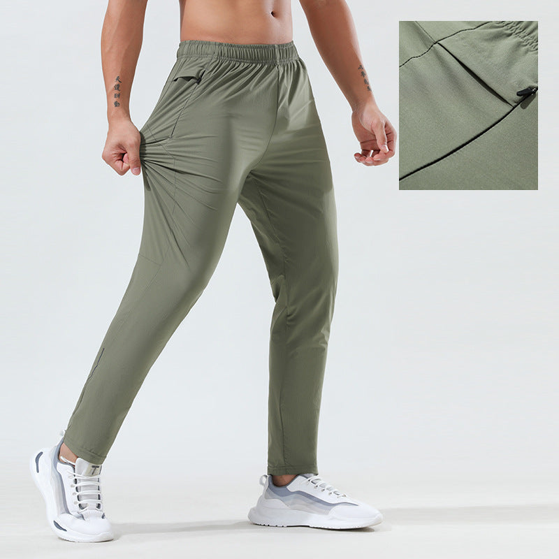 Men's Quick-Dry Sports Pants – Summer Ice Silk Running & Fitness