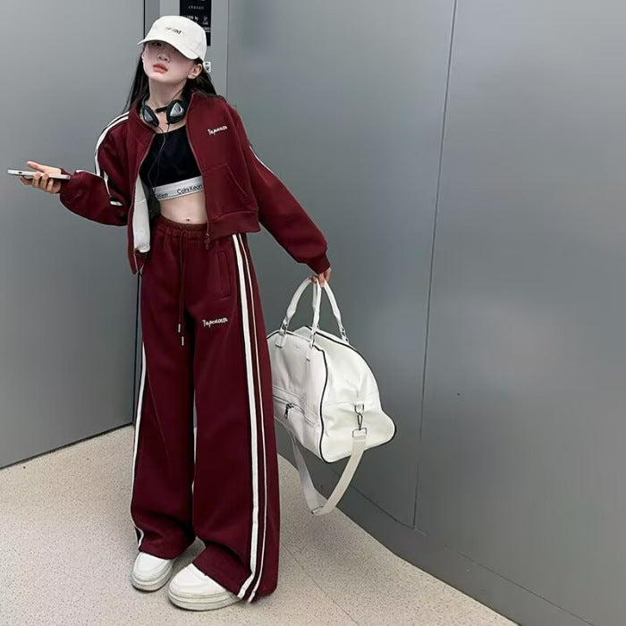 Girls Striped Jacket & Pants Set – Sporty Kids Fashion Nepal | Tudoholic