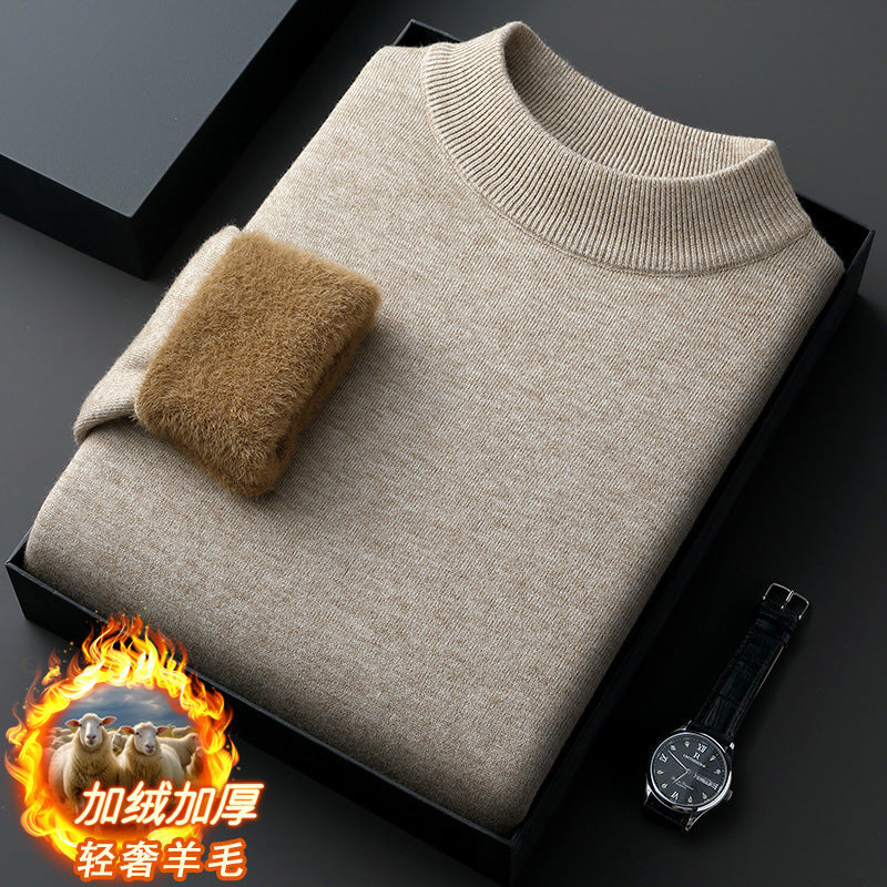 Men’s Velvet Half Turtle Neck Sweater Winter Top