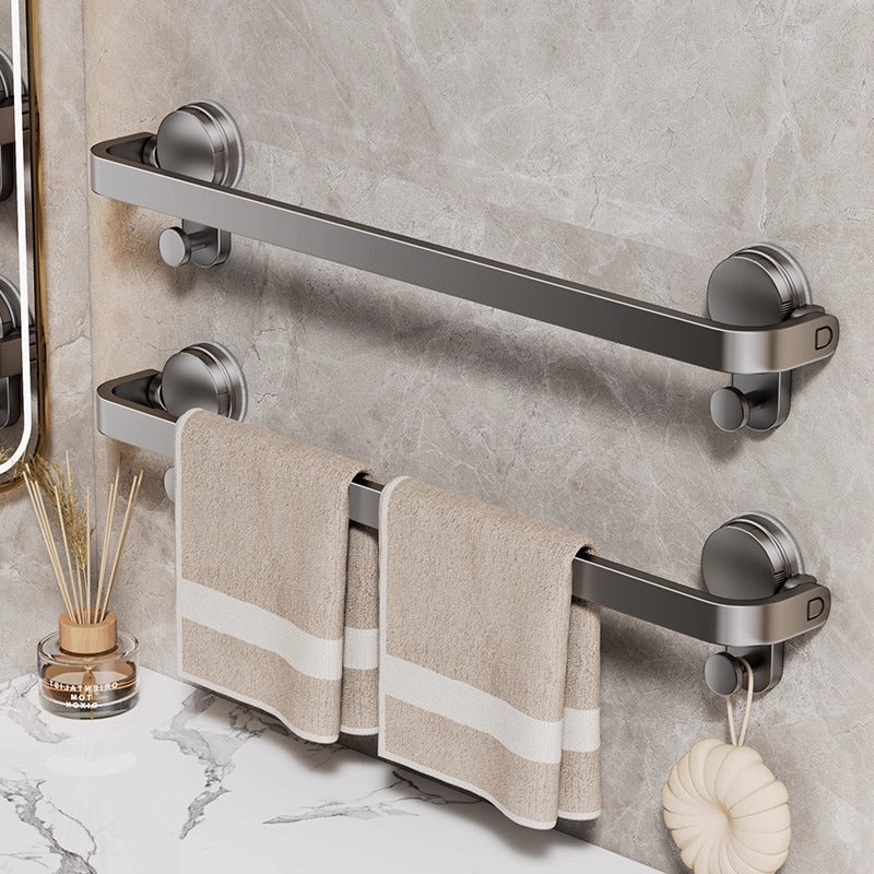 Suction Cup Foldable Bathroom Towel Rack Wall-Mounted Rod