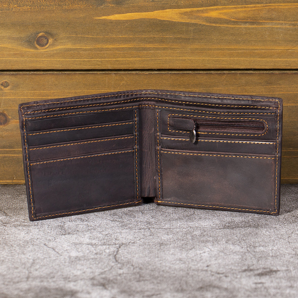 Crazy Horse Leather Wallet for Men