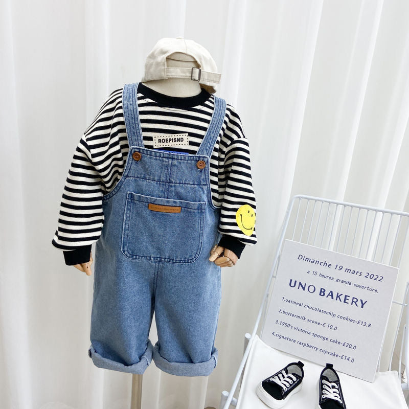 Kids’ Simple Jeans – Unisex Spring & Autumn Pants