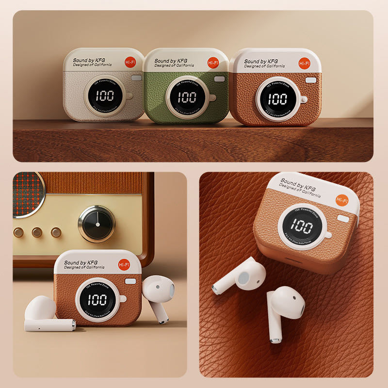 Bluetooth 5.4 Half-In Earbuds with Noise Reduction & LED
