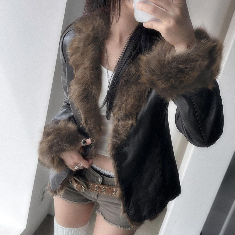 2026 Slim Lapel Leather Jacket – Retro Winter Coat