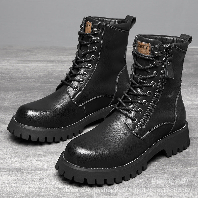 STOCK-Plus Size Men’s Thick-Soled Martin Boots High-Top Warm