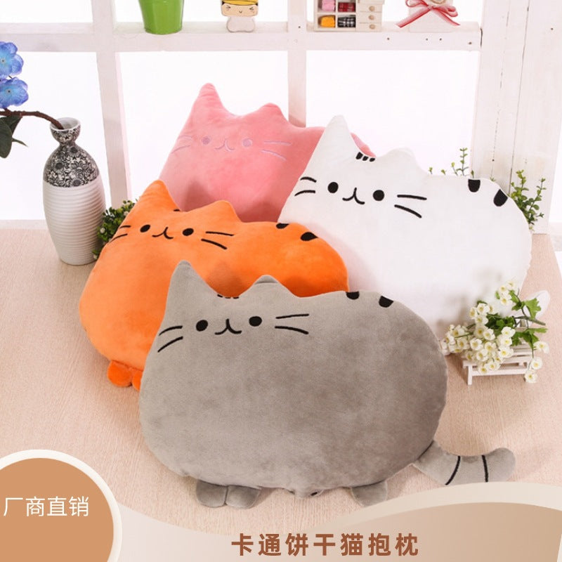 Cute Cartoon Cat Plush Pillow – Sofa & Office Cushion