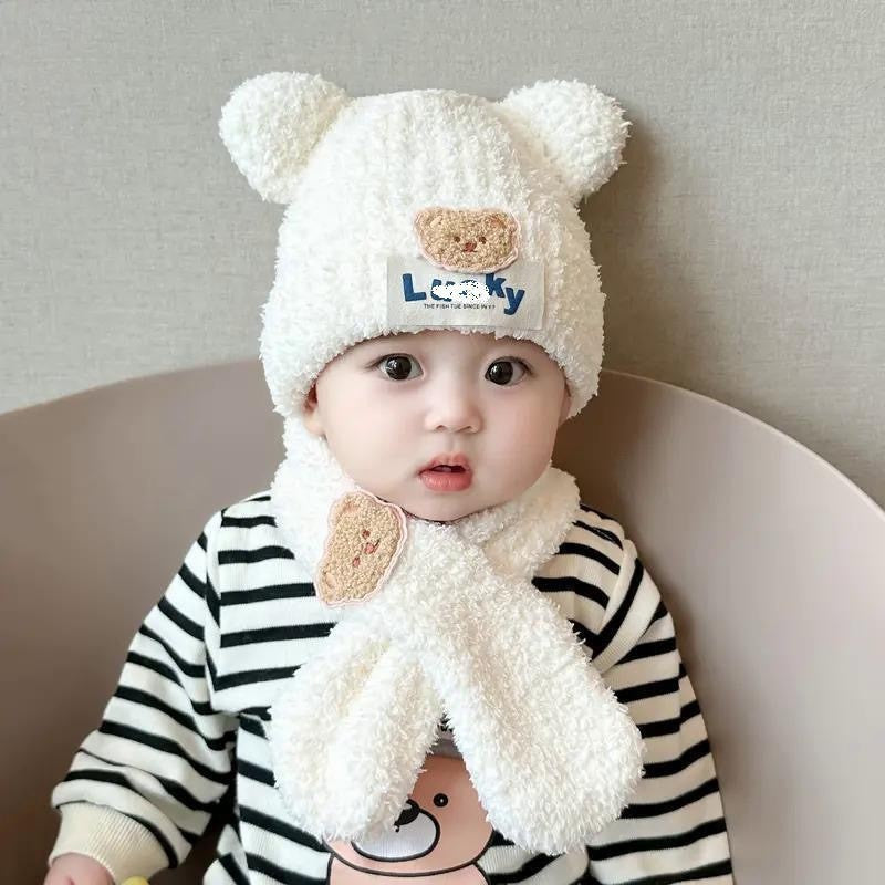 Baby Panda Knitted Scarf Hat Autumn Winter Ear ProtectionEar