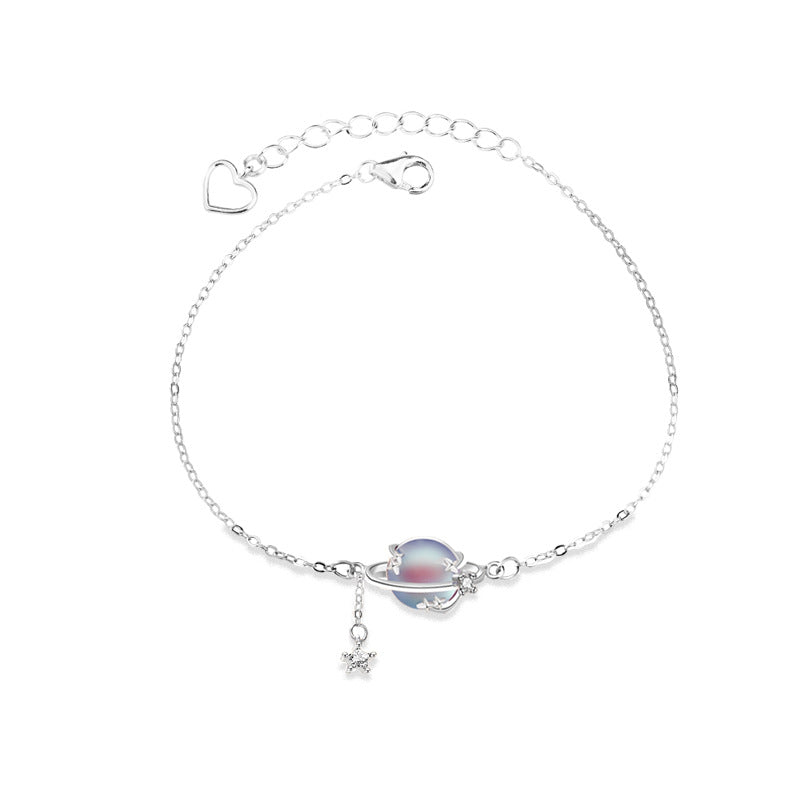 Moonstone Planet Bracelet – 925 Silver Mori Girl Style