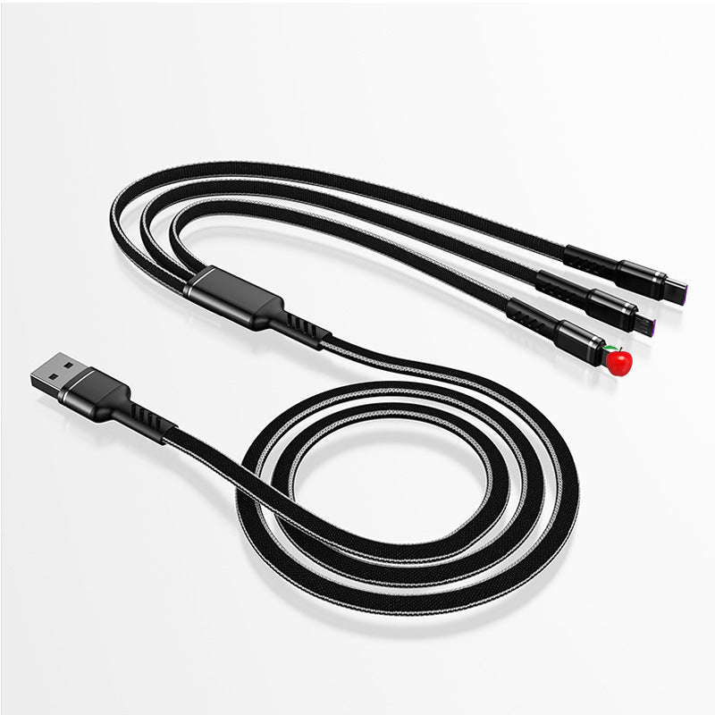 6A 3-in-1 Braided Car Fast Charging Cable