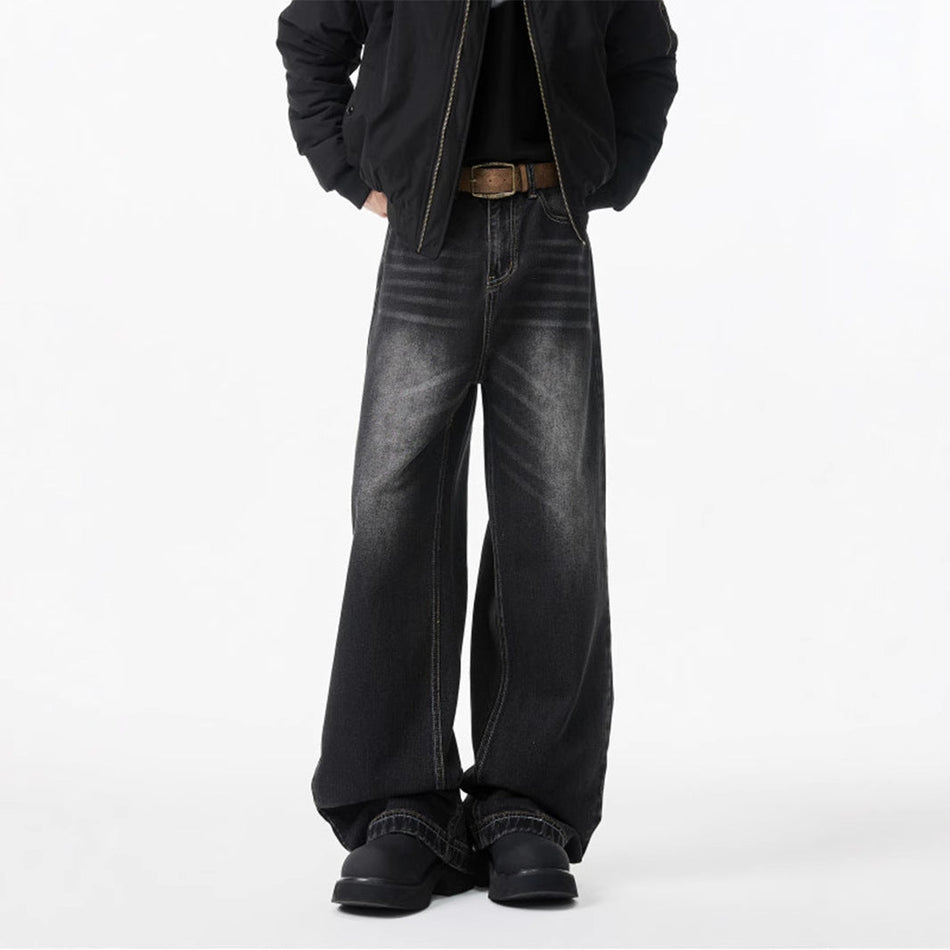 INSTOCK-Men's Wide Leg Cleanfit Jeans Loose Trousers