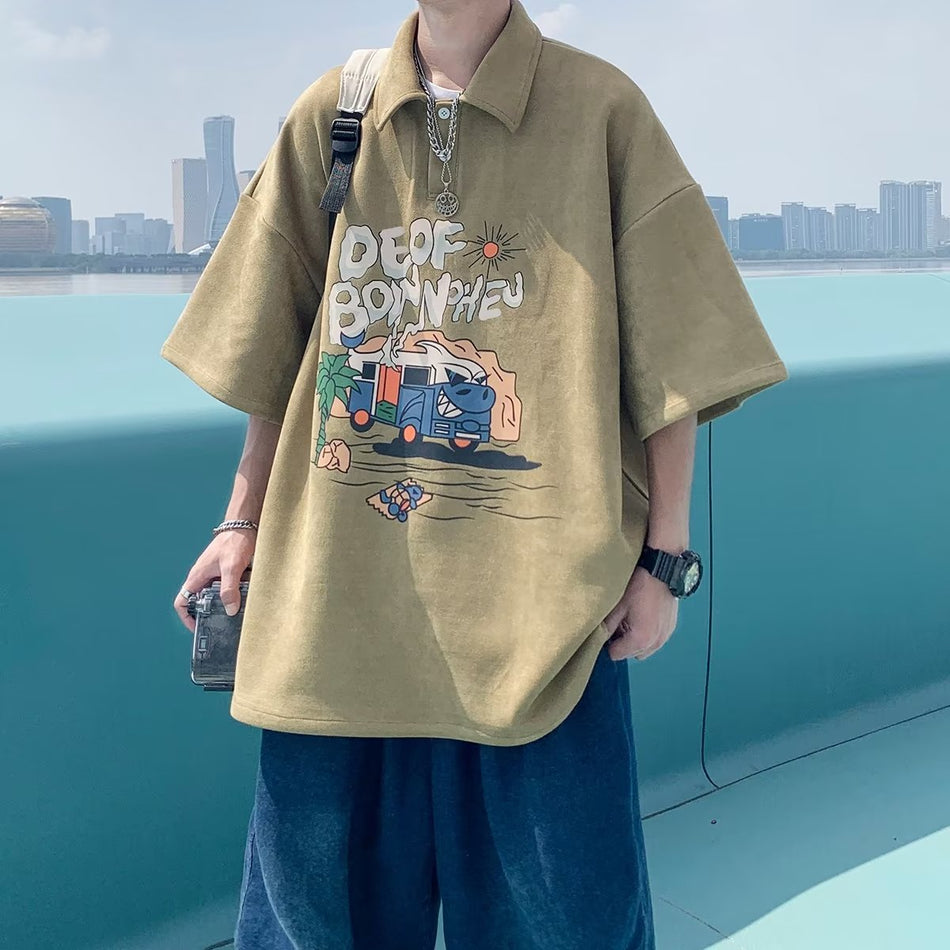 INSTOCK-Heavyweight Polo Shirt – Street Style Summer T-Shirt