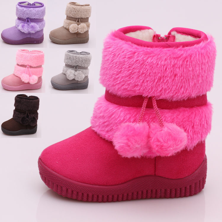 Kids’ Soft Sole Snow Boots – Warm Fleece Winter Shoes