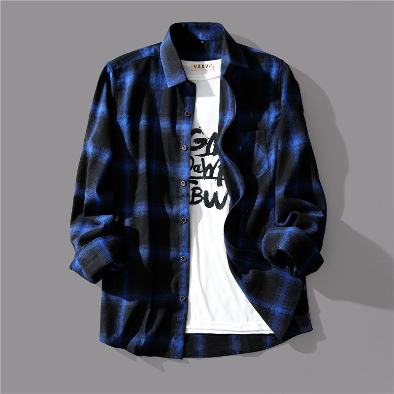 Men’s Plaid Loose Fit Autumn Shirt Nepal Style