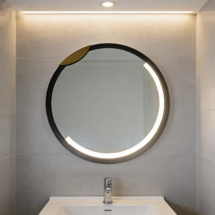 Round LED Bathroom Mirror – Anti-Fog Touch Screen with Dual