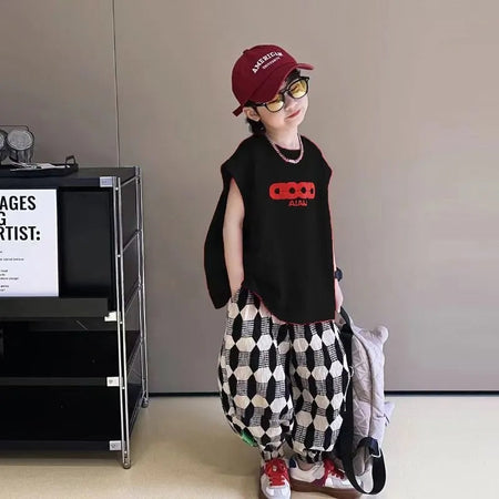 Boys 2024 Summer Cotton Vest Two-Piece Set – Summer Kids Fashion Nepal | Tudoholic