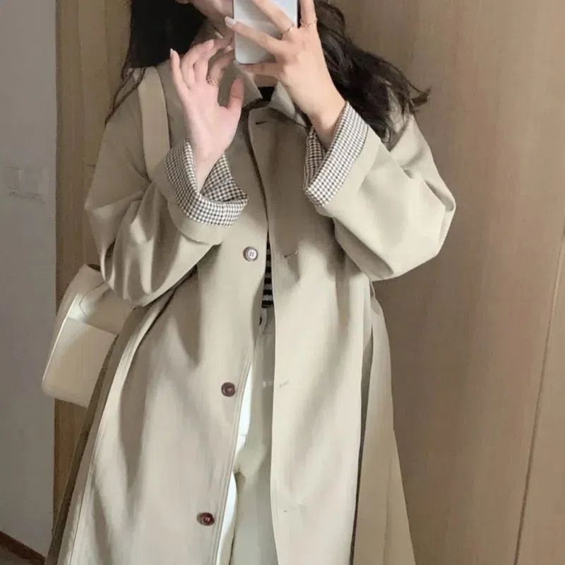 INSTOCK- Korean Style Khaki Mid-Length Coat