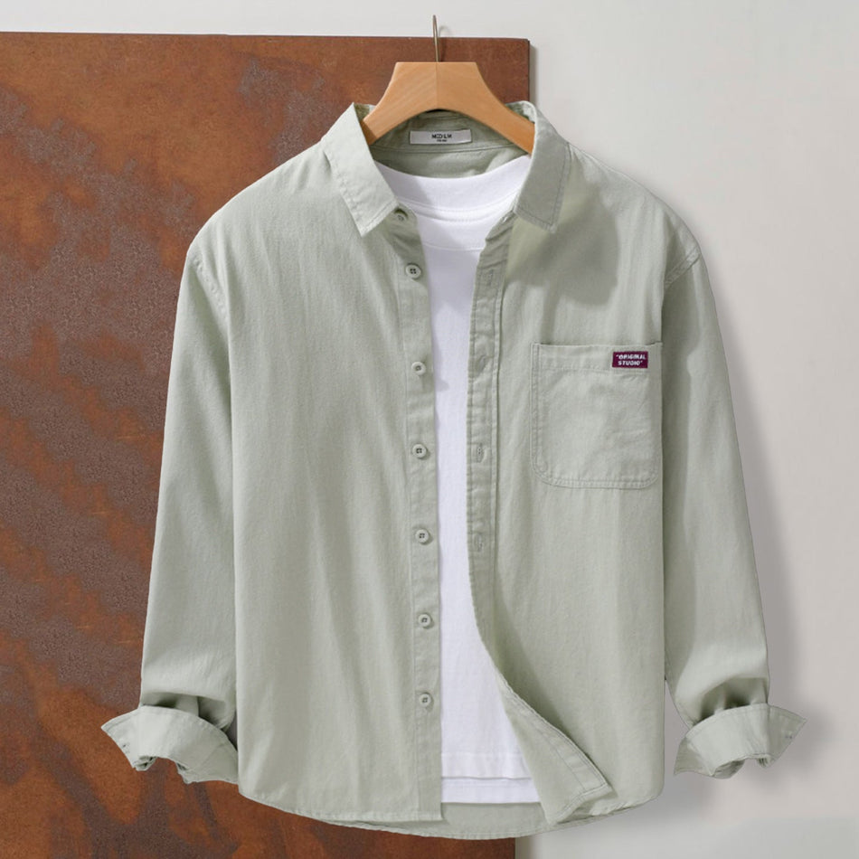 Men’s Spring-Autumn Pure Cotton Long Sleeve Shirt
