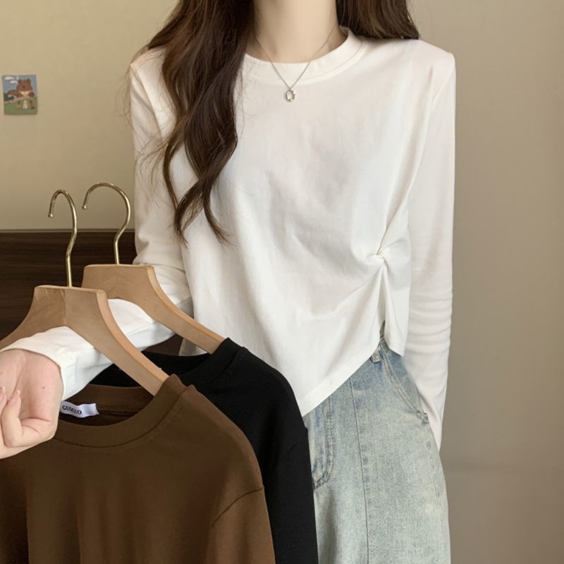 Plus Size Pure Cotton Long Sleeve T-Shirt