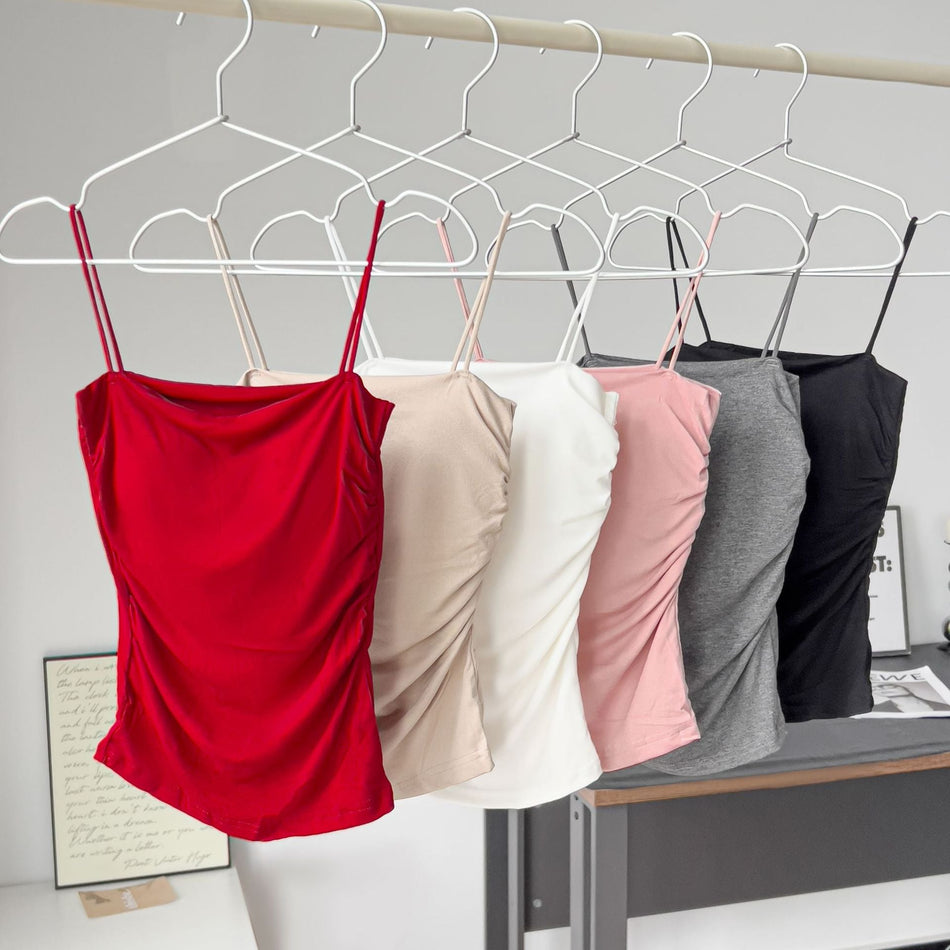 AMUSIVE Slim Strapless Pleated Base Vest