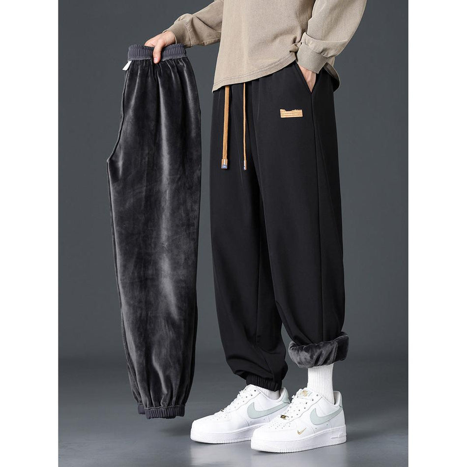 Men’s Fleece-Lined Thickened Warm Jogger Pants