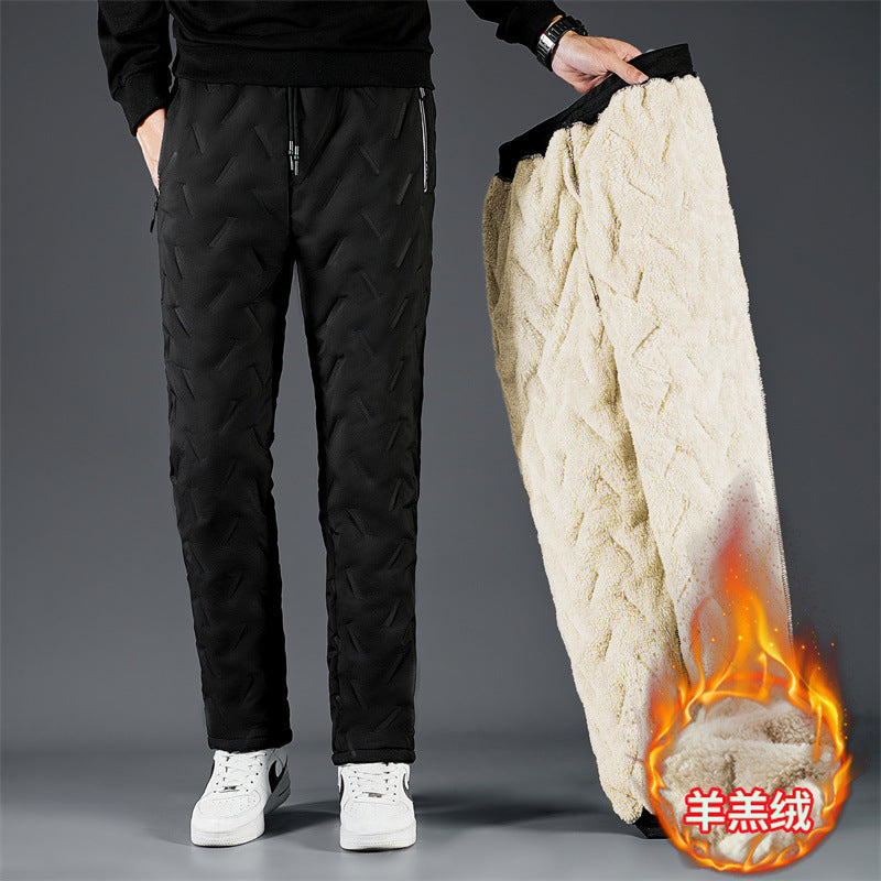 STOCK-Warm Velvet Cotton Leggings Pants Men Winter