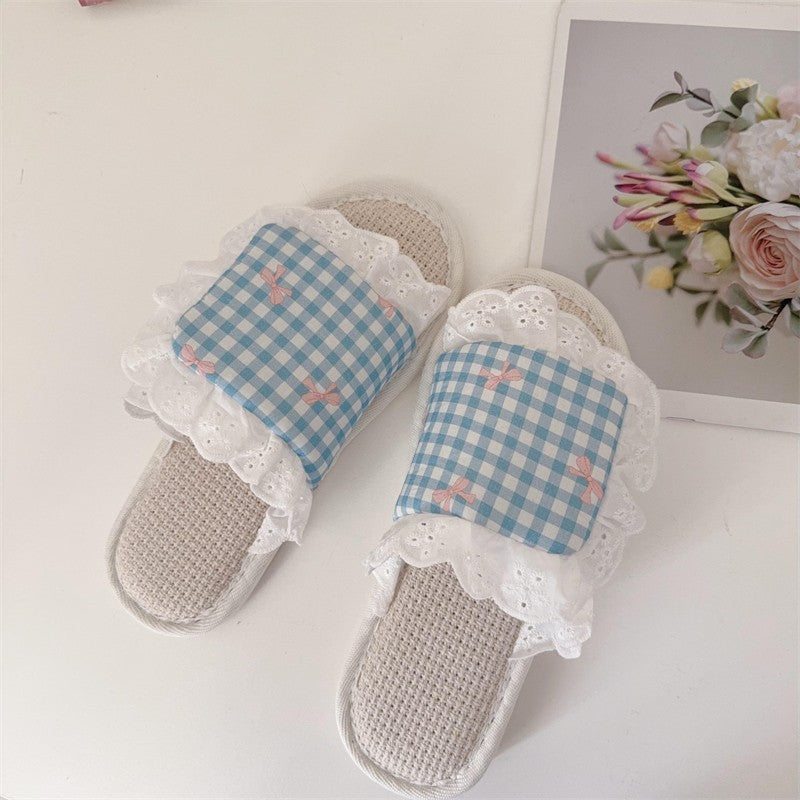 INSTOCK-Women’s Breathable Linen Mori Slippers – Non-Slip &