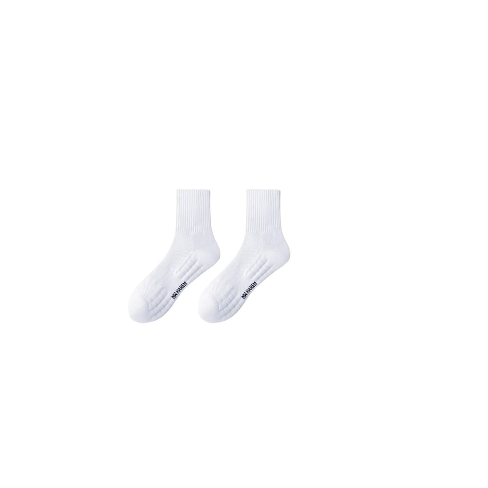 Men's Mid-Calf Basketball Socks with Cushioned Towel Bottom