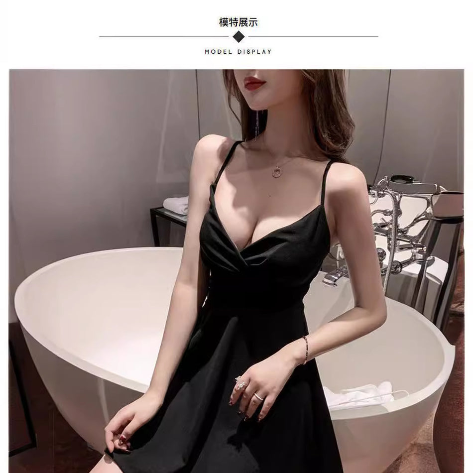 French Slim Tube Top Dress