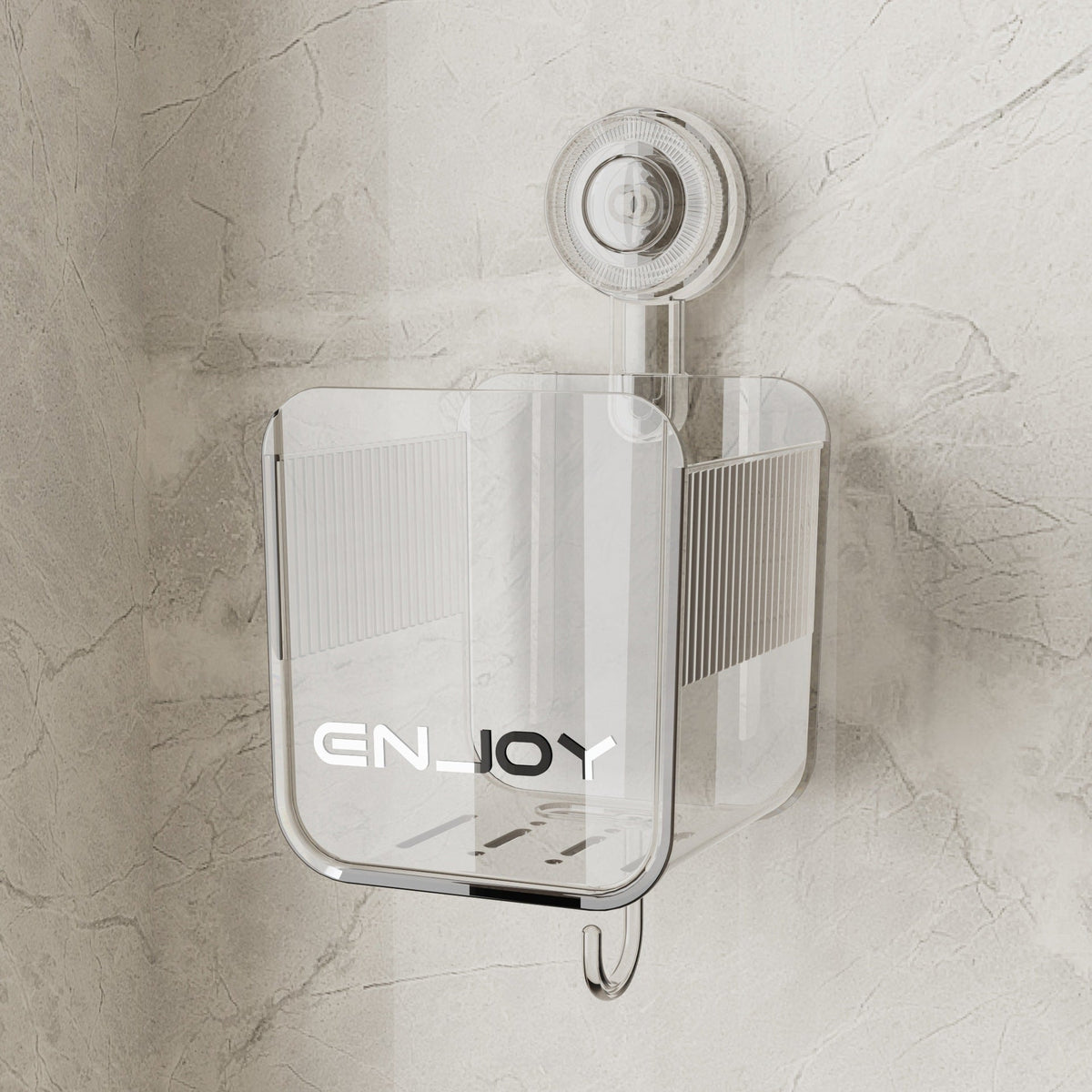 Transparent Premium Suction Cup Wall-Mounted Bathroom Storage Rack