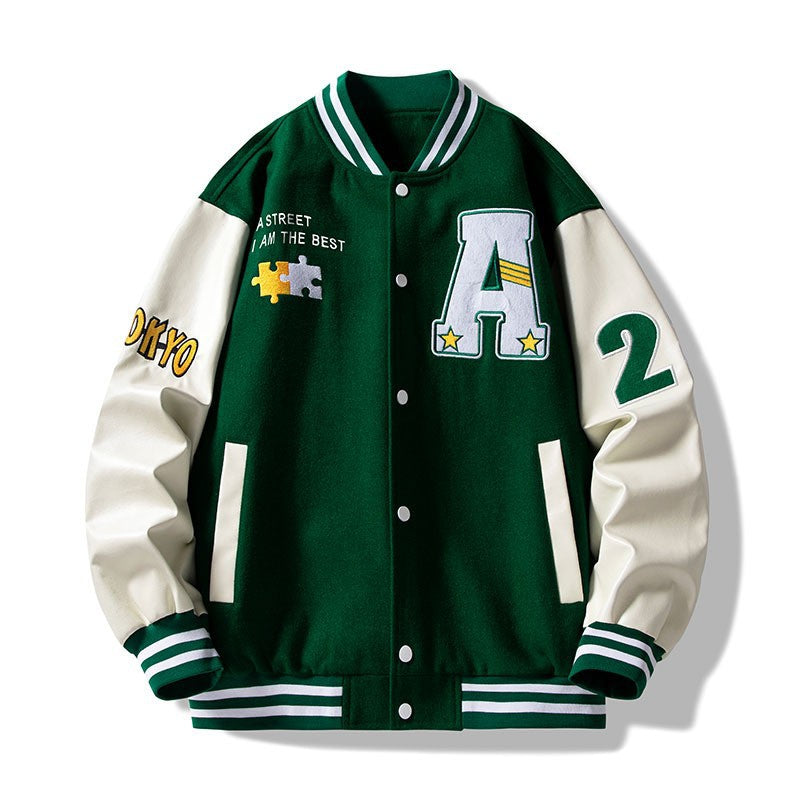 STOCK-Men's Retro Baseball Jacket – Spring Autumn Loose Fit
