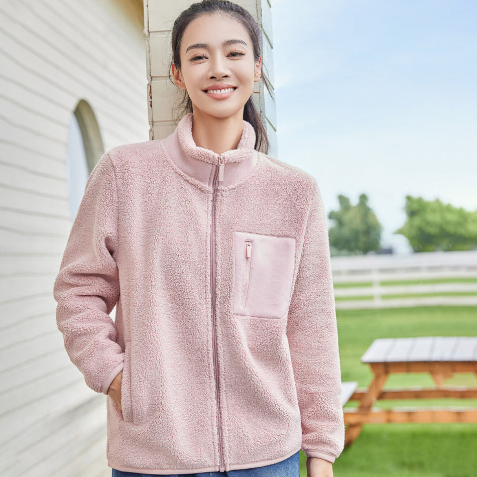 INSTOCK-Windproof Fleece Jacket for Women 2025 | Plush Winter
