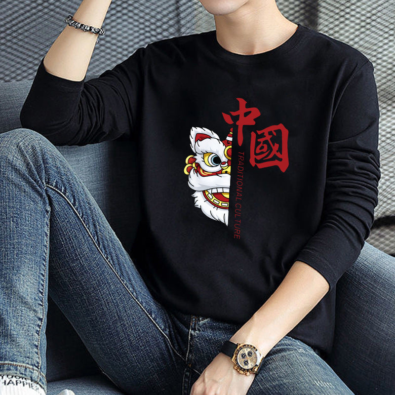 Long Sleeve Base T-Shirt – Casual Plus Size for Men