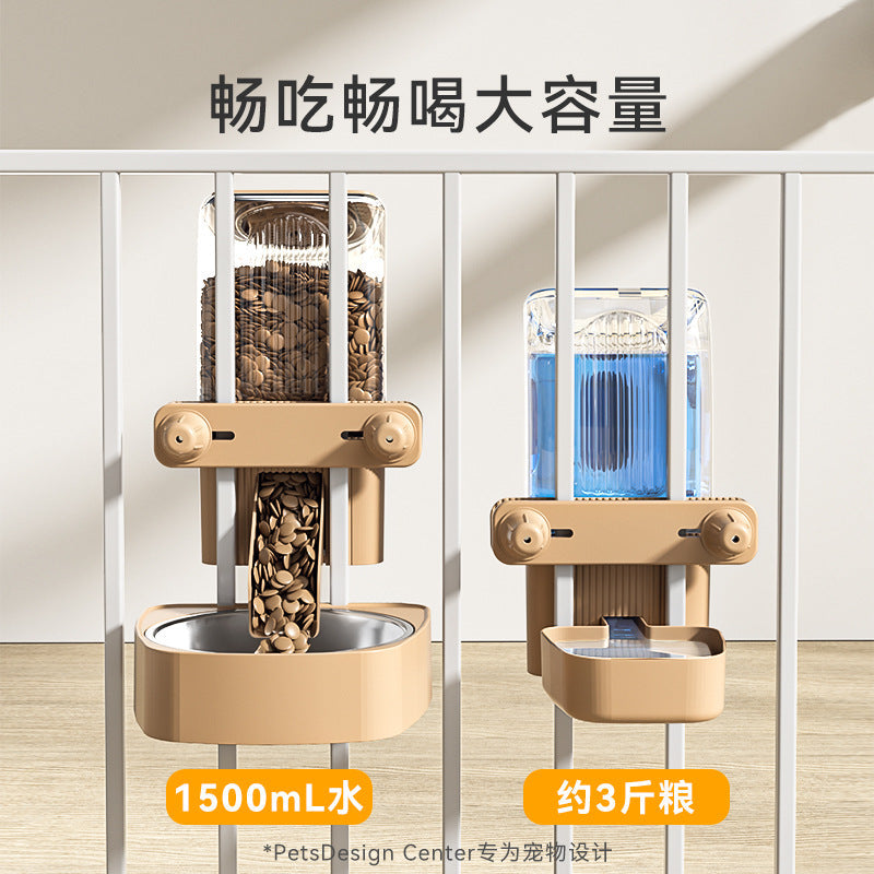 Pet Hanging Cage Water Dispenser Cat Dog Bowl Large Capacity