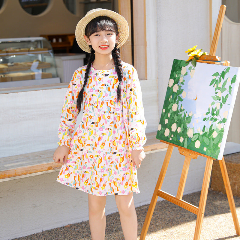 Girls Korean Style Simple Princess Skirt for Autumn Winter