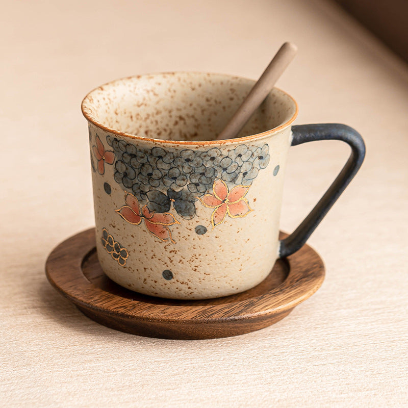 Blue & White Gold Hydrangea Coffee Cup High-Grade Mug