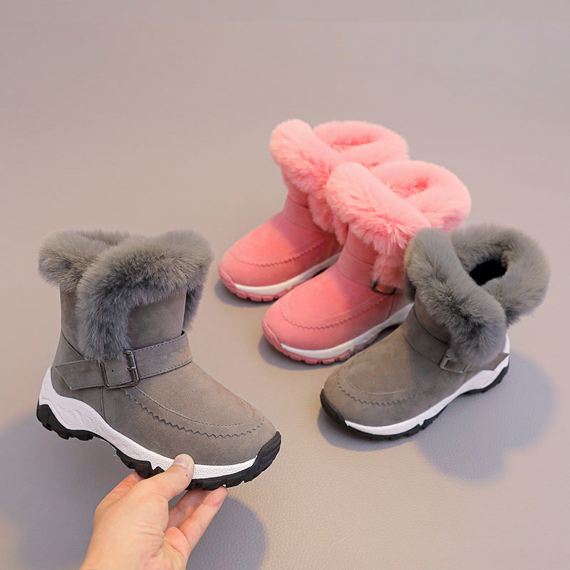 Kids’ Fleece Snow Boots – Thick Winter Warm Footwear