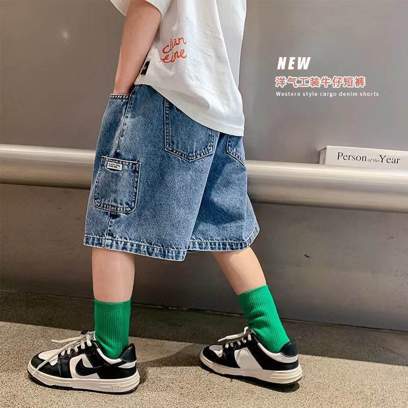 Older Boys Korean Style Denim Shorts Summer Kids Clothing
