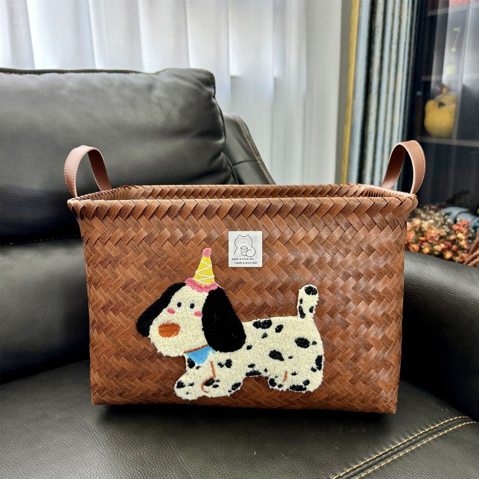 STOCK-Little Red Riding Dirty Clothes Basket | Rattan-Style PU