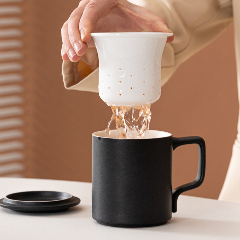 Dehua Ceramic Tea Cup with Lid Office Customer Gift Mug